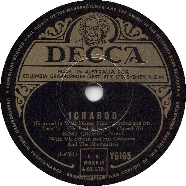 Bing Crosby : Mule Train / Ichabod (Shellac, 10")