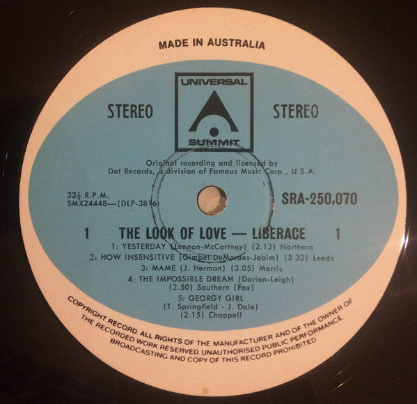 Liberace : The Look Of Love (LP, Comp)