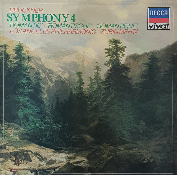 Anton Bruckner - Los Angeles Philharmonic Orchestra •  Zubin Mehta : Symphony No. 4 'Romantic' (LP)