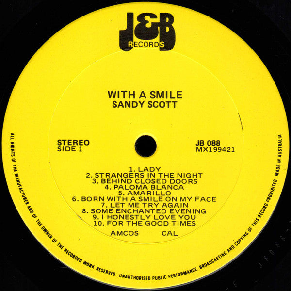 Sandy Scott (2) : With A Smile (LP, Album, Comp)