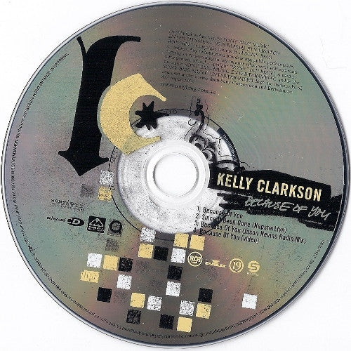 Kelly Clarkson : Because Of You (CD, Single, Enh)