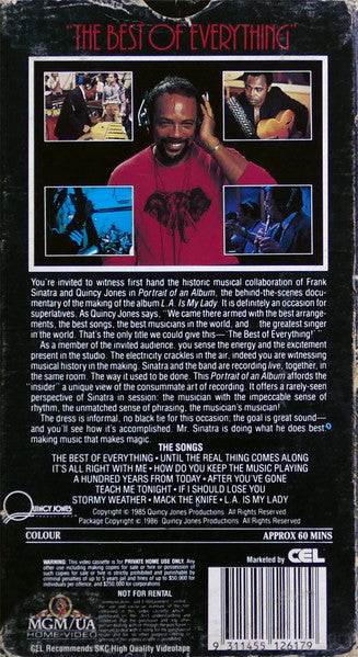 Frank Sinatra With Quincy Jones And Orchestra* : Portrait Of An Album (VHS, PAL)