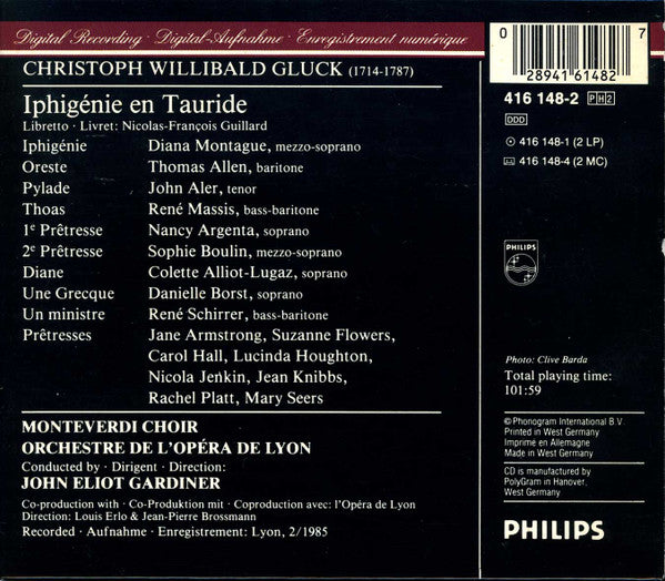 Gluck* - Diana Montague •  John Aler •  Thomas Allen •  René Massis •  Orchestre De L'Opéra De Lyon •  Monteverdi Choir* •  John Eliot Gardiner : Iphigénie En Tauride (2xCD, Album + Box, Sli)