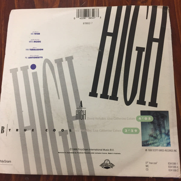 David Hallyday : High (7", Single)
