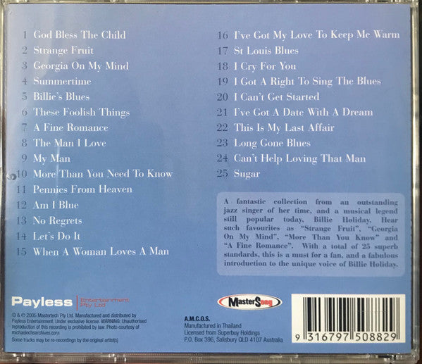 Billie Holiday : Summertime  (CD, Comp, Mono, RE)