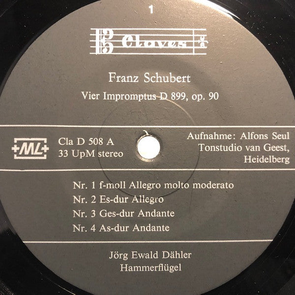 Franz Schubert, Jörg Ewald Dähler : Impromptus Op. 90 - Moments Musicaux Op. 94 (LP, Gat)