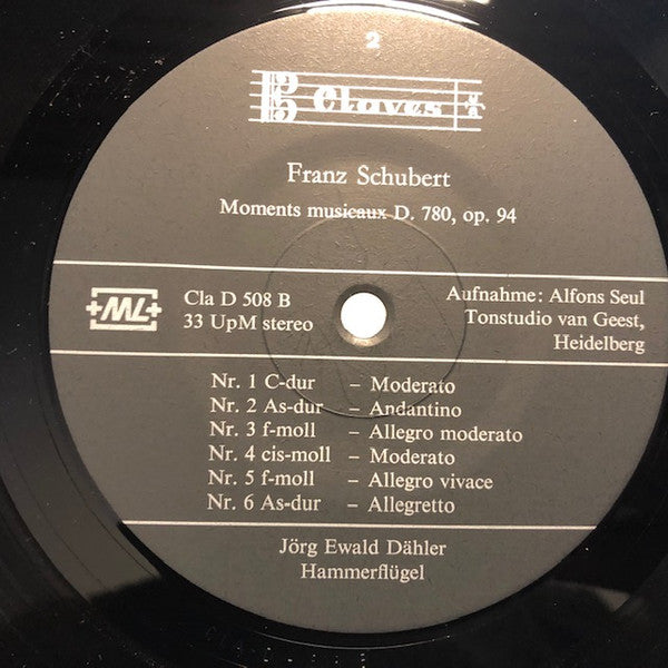 Franz Schubert, Jörg Ewald Dähler : Impromptus Op. 90 - Moments Musicaux Op. 94 (LP, Gat)
