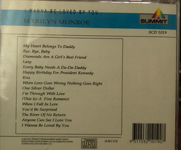 Marilyn Monroe : I Wanna Be Loved By You (CD, Comp)