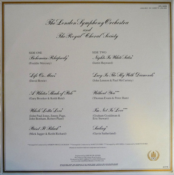 London Symphony Orchestra And The Royal Choral Society : Classic Rock (LP, Gat)