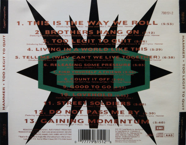 MC Hammer : Too Legit To Quit (CD, Album)