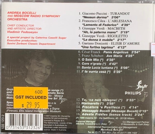 Andrea Bocelli : Viaggio Italiano (CD, Album)
