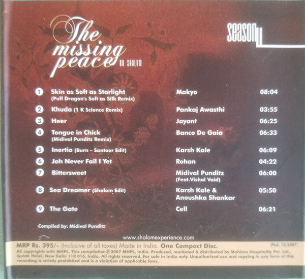 Various : The Missing Peace By Shalom - Season II (CD, Album)