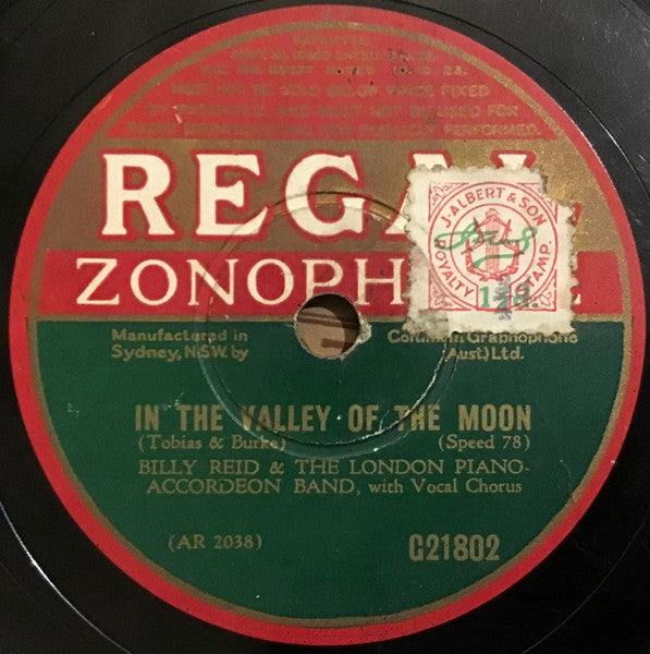 Billy Reid (2) And London Piano-Accordeon Band : In The Valley Of The Moon / Put A Little Spring-time (Shellac, 10")