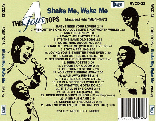Four Tops : Shake Me, Wake Me 25 Greatest Hits 1964-1973 (CD, Comp)