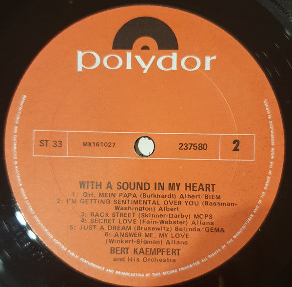 Bert Kaempfert & His Orchestra : With A Sound In My Heart (LP, Album)
