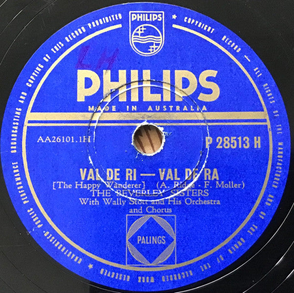The Beverley Sisters : Val De Ri - Val De Ra / Cross Over The Bridge (Shellac, 10")
