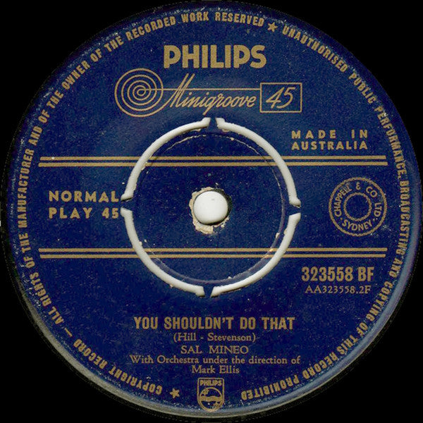 Sal Mineo (2) : Lasting Love / You Shouldn't Do That (7", Single)