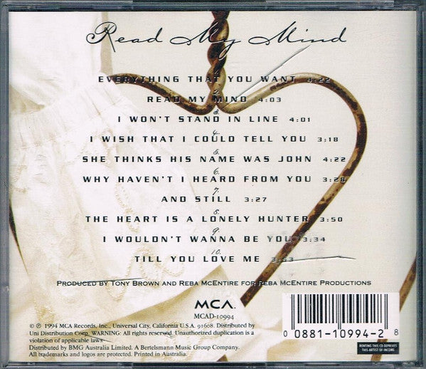 Reba McEntire : Read My Mind (CD, Album)