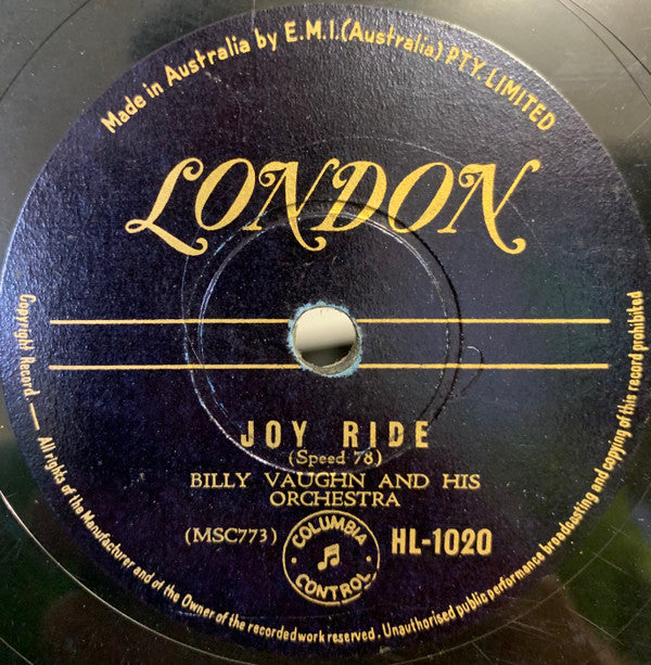 Billy Vaughn And His Orchestra : Melody Of Love / Joy Ride (Shellac, 10")