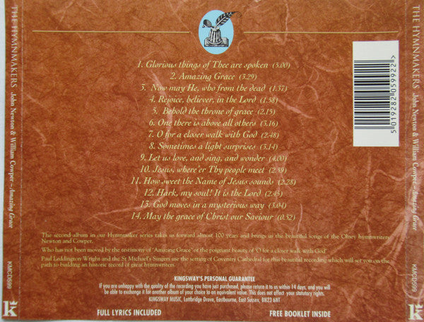 St. Michael's Singers Conducted By Paul Leddington Wright , Organist: David Poulter ; John Newton (2) & William Cowper : Amazing Grace (CD)