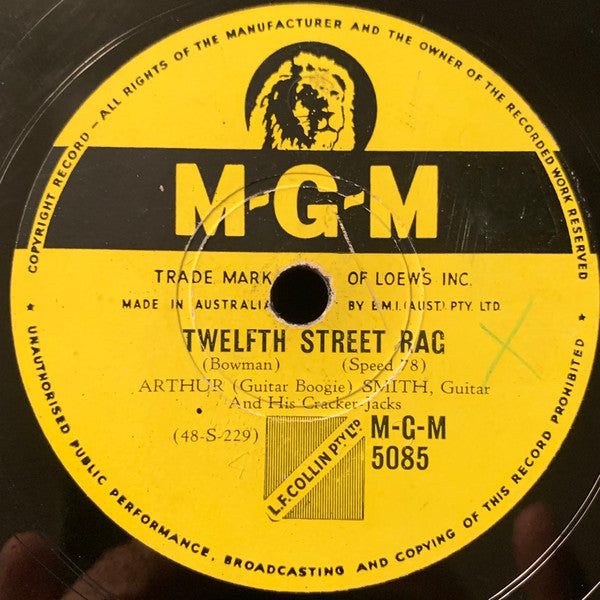 Arthur Smith And His Cracker-Jacks : Guitar Boogie / Twelfth Street Rag (Shellac, 10")