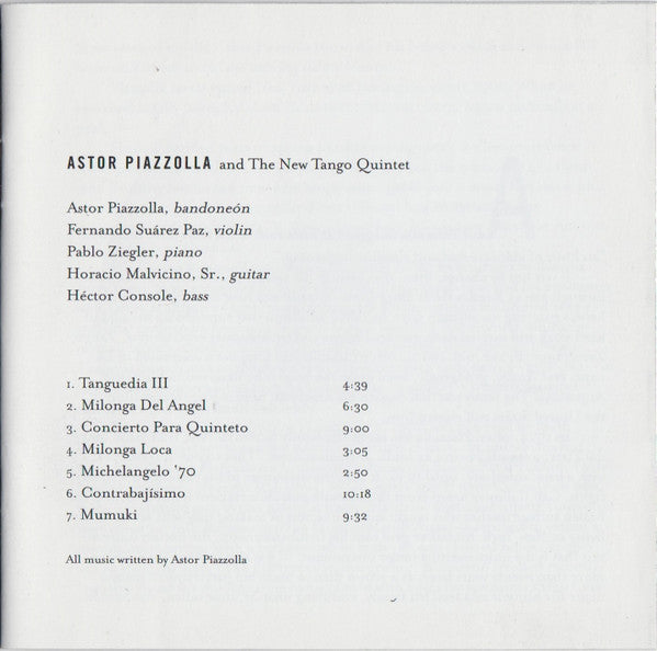 Astor Piazzolla : Tango: Zero Hour (CD, Album, RE)