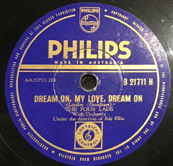 The Four Lads : Moments To Remember / Dream On, My Love, Dream On (Shellac, 10")