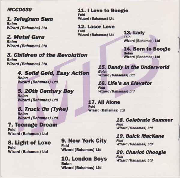 Marc Bolan And T-Rex* : The Very Best Of Marc Bolan And T-Rex (CD, Comp, May)