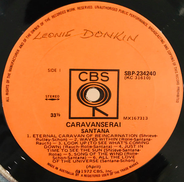 Santana : Caravanserai (LP, Album)