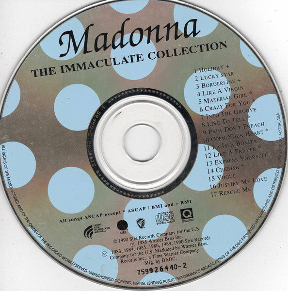 Madonna : The Immaculate Collection (CD, Comp)