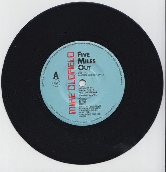 Mike Oldfield : Five Miles Out (7", Single)