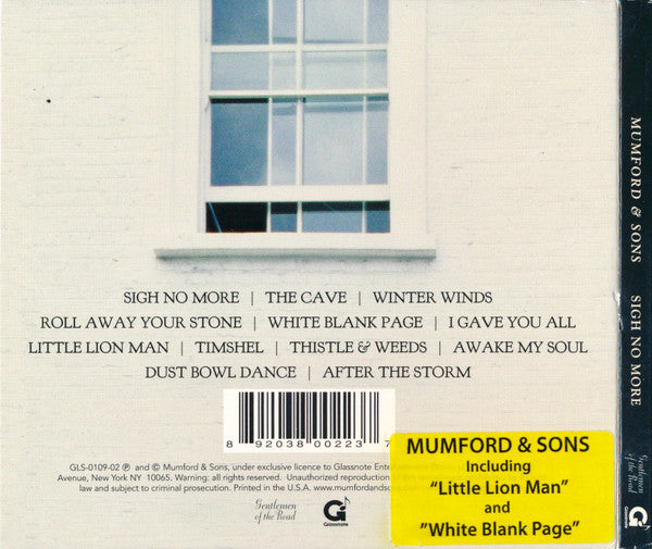 Mumford & Sons : Sigh No More (CD, Album, Dig)