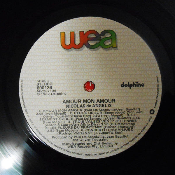 Nicolas De Angelis : Amour Mon Amour (LP)