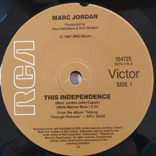 Marc Jordan : This Independence (7", Single)