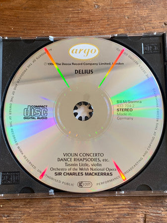 Frederick Delius -- Tasmin Little, Welsh National Opera Orchestra* / Sir Charles Mackerras : Violin Concerto / First Cuckoo / Dance Rhapsodies, Etc. (CD, Album)