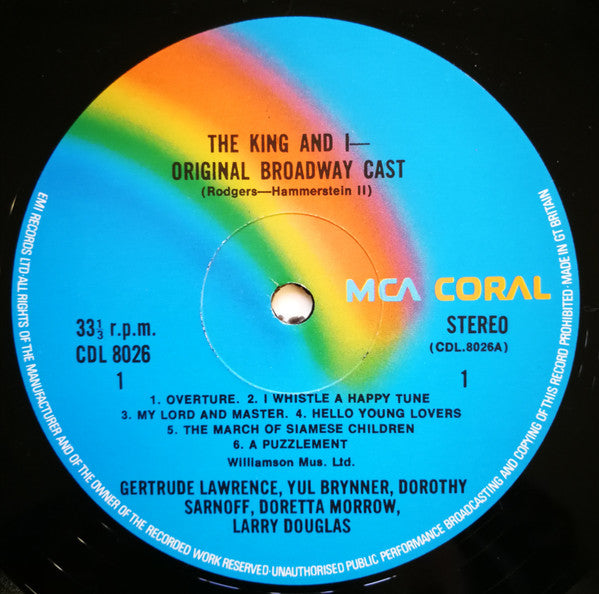 Original Broadway Cast* : The King And I (LP, Album, RE)