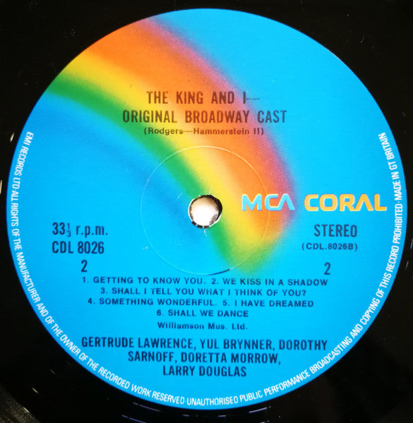 Original Broadway Cast* : The King And I (LP, Album, RE)