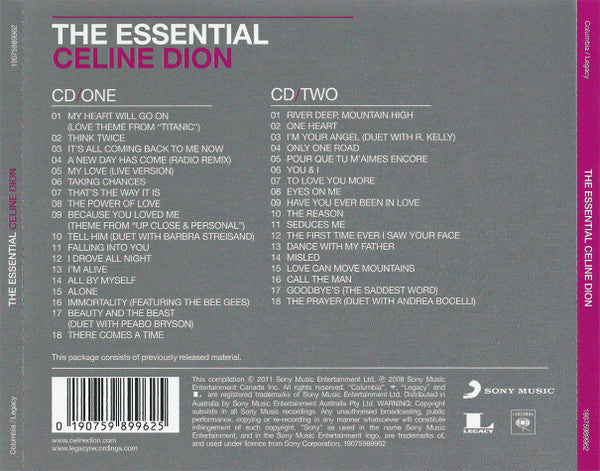 Celine Dion* : The Essential Celine Dion (2xCD, Comp, RE)