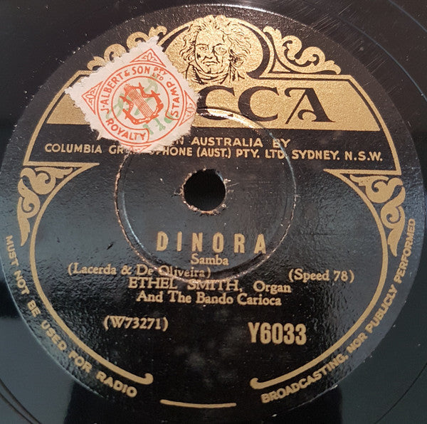 Ethel Smith And The Bando Carioca : Toca Tu Samba / Dinora (Shellac, 10")