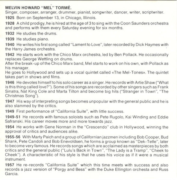 Mel Tormé And The Marty Paich Dek-Tette : Lulu's Back In Town (CD, Comp)