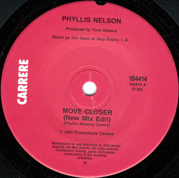 Phyllis Nelson : Move Closer (7", Single)