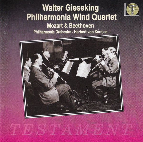 Wolfgang Amadeus Mozart & Ludwig van Beethoven, Walter Gieseking, Philharmonia Wind Quartet, Herbert von Karajan : Mozart & Beethoven (CD, Comp, Mono, RM)
