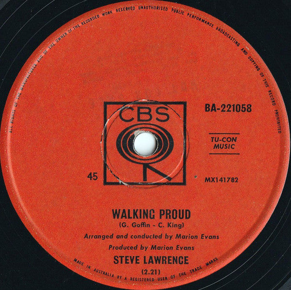 Steve Lawrence (2) : Walking Proud (7", Single)
