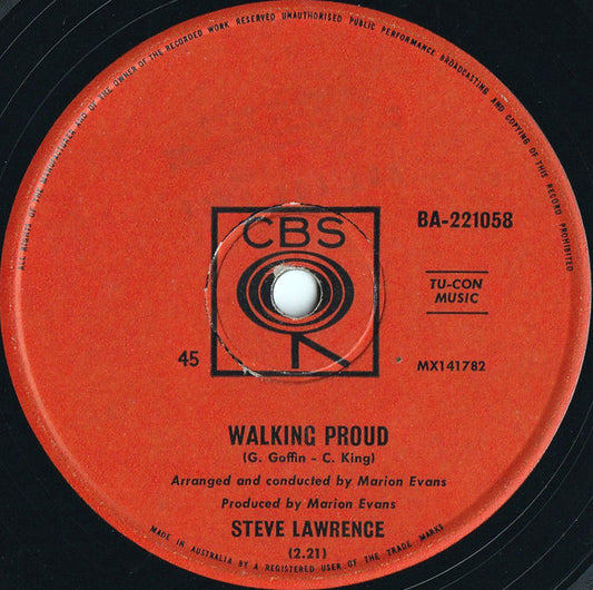 Steve Lawrence (2) : Walking Proud (7", Single)