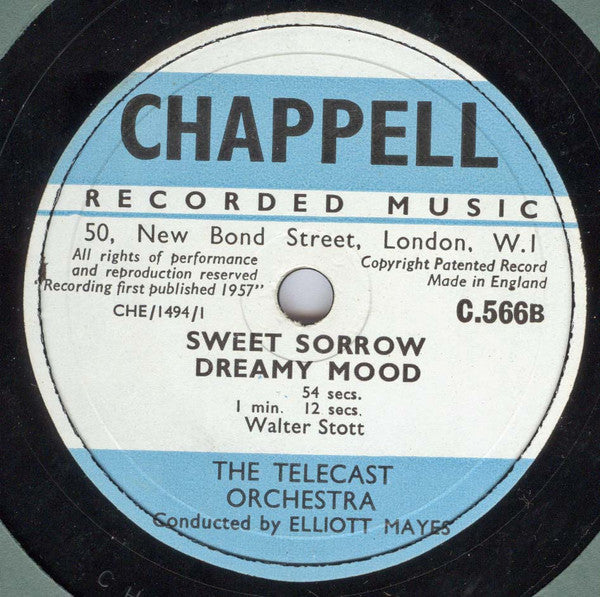 The Telecast Orchestra Conducted By Elliott Mayes : River Road / Sweet Sorrow ; Dreamy Mood (10")