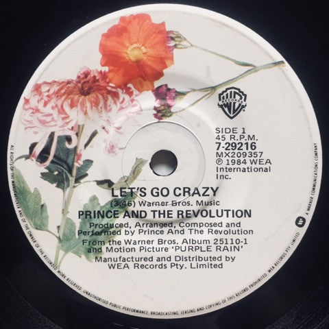 Prince And The Revolution : Let's Go Crazy (7", Single)