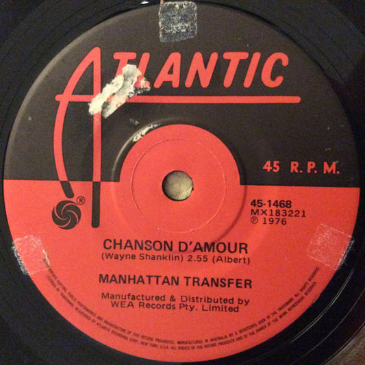 Manhattan Transfer* : Chanson D'Amour / The Thought Of Loving You (7", Single)