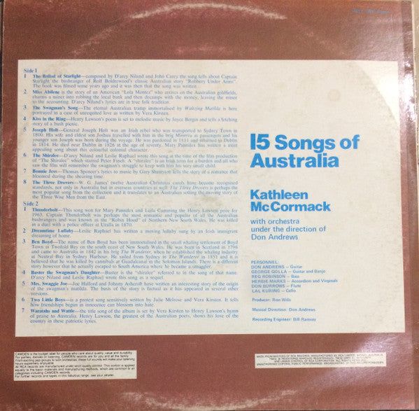 Kathleen McCormack : 15 Songs Of Australia (LP)