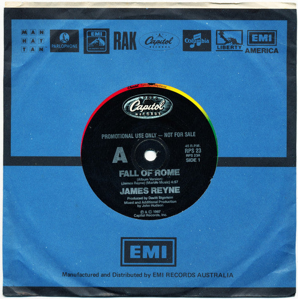 James Reyne : Fall Of Rome (7", Single, Pro)