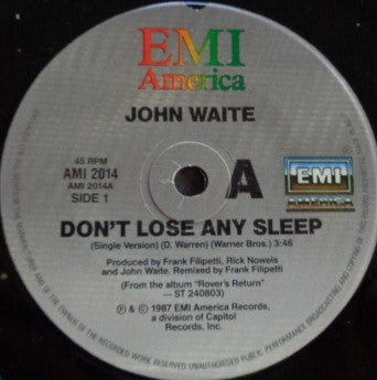 John Waite : Don't Lose Any Sleep (7", Single)